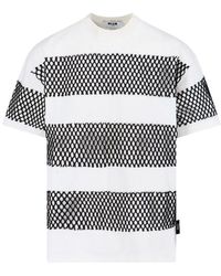 MSGM - Stripe T-shirt - Lyst