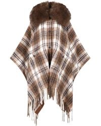 Moncler - Plaid Wool Cape - Lyst