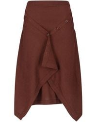Lemaire - Asymmetric Wrap-Front Midi Skirt - Lyst