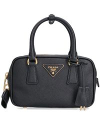 Prada - Borsa A Mano Bauletto Logo - Lyst