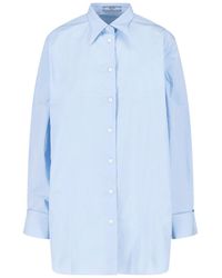 Prada - Camicia In Popeline Di Cotone - Lyst
