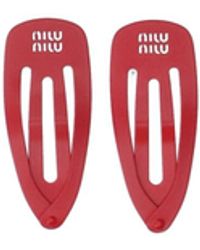 Miu Miu - Set Fermagli Logo - Lyst
