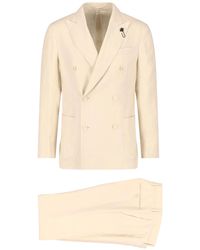 Lardini - Double-Breasted Linen Suit - Lyst