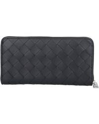 Bottega Veneta - Zip Wallet "Intrecciato" - Lyst