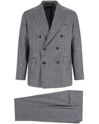 Tagliatore - Double-Breasted Houndstooth Suit With Signature Details - Lyst