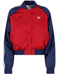 adidas - Cropped Bomber Jacket - Lyst