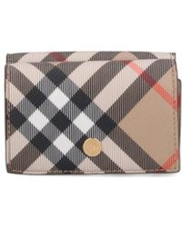 Burberry - Compact Check Fold Wallet - Lyst