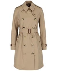 Burberry Cappotto Trench in Green | Lyst