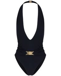 Alaïa - Belt Detail One-piece Swimsuit - Lyst