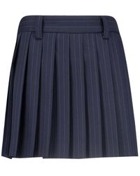 Miu Miu - Pleated Pinstriped Mini Skirt - Lyst