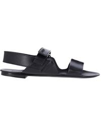 Saint Laurent - Leather Logo Sandals - Lyst