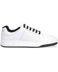 Saint Laurent - Sl 61 Logo-embossed Leather Low-top Trainers - Lyst