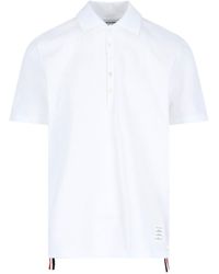 Thom Browne - Polo Shirt With Tricolor Detail On The Back - Lyst