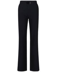 DIESEL - Straight-Leg Wool Blend Pants With Side Zipper And Logo Detail - Lyst