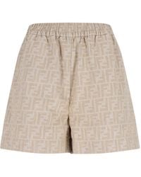 Fendi - 'Ff' Denim Shorts - Lyst