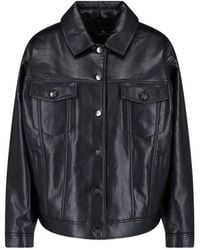 Anine Bing - Leather Blend Rory Jacket With Classic Collar - Lyst