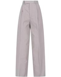 Jil Sander - High-Waisted Tailored Cotton Trousers - Lyst