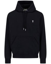 Ami Paris - Ami De Coeur Cotton Hoodie - Lyst