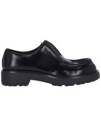 Prada - Brushed Leather Almond Toe Lace-Ups - Lyst