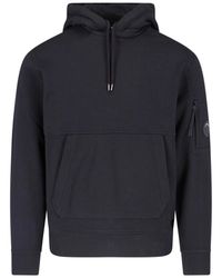 C.P. Company - C. P. Company Hooded Sweatshirt With Kangaroo Pocket And Sleeve Zip Pocket - Lyst