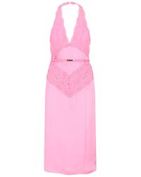 Gucci - Abito Midi In Raso Di Seta - Lyst