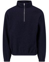 Jil Sander - Half-Zip Mock Neck Sweater - Lyst