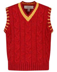 ERL - Cable-Knit V-Neck Sweater Vest - Lyst