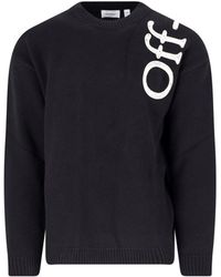 Off-White c/o Virgil Abloh - Logo Intarsia Crewneck Sweater - Lyst