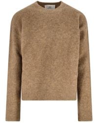 Ami Paris - Cozy Sweater With Cropped Hem - Lyst