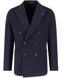 Tagliatore - Double-Breasted Wool Blazer - Lyst
