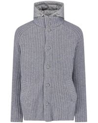 Herno - Hooded Knit Cardigan Jacket - Lyst