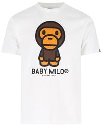 A Bathing Ape - Streetwear Logo Graphic T-Shirt - Lyst