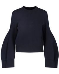 Sacai - Cropped Mock Neck Sweatshirt - Lyst