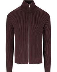 MM6 by Maison Margiela - Ribbed Zip Sweater - Lyst