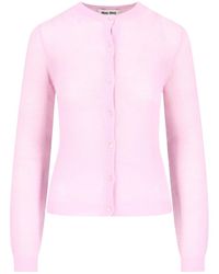 Miu Miu - Cardigan In Cashmere - Lyst