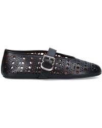 Alaïa - Vienne Cut-Out Leather Ballerina Courts - Lyst