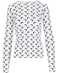 Marine Serre - Moon Logo Fitted Long-Sleeve Top - Lyst