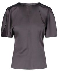 Victoria Beckham - Fitted Short-Sleeved Top With V-Neckline - Lyst