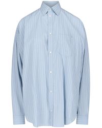 Balenciaga - Camicia Oversize Logo Retro - Lyst