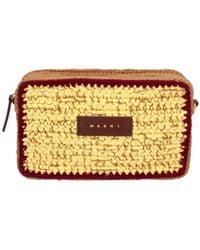 Marni - Wool Mini Bag With Calf Leather Contrast & Metallic Hardware - Lyst