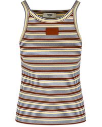 Fendi - Top In Maglia A Righe - Lyst