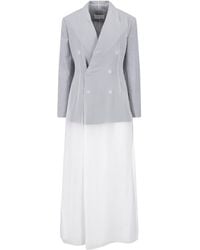 Maison Margiela - Tailored Two-Tone Maxi Dress - Lyst
