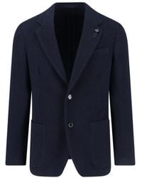 Lardini - Single-Breasted Virgin Wool Blend Blazer - Lyst