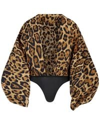 Alaïa - Animal Print Bodysuit - Lyst