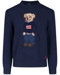 Polo Ralph Lauren Polo Bear Knit Sweater in Red for Men | Lyst