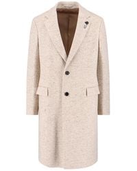 Lardini - Single-Breasted Virgin Wool Coat - Lyst