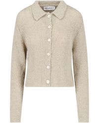 Our Legacy - Fuzzy Alpaca Blend Cardigan With Classic Collar - Lyst