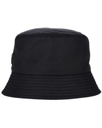 Prada Cappello in Re-nylon con placca-logo - Nero