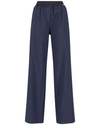 Miu Miu - Pantaloni In Lana Vergine Logo - Lyst