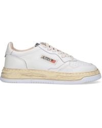Autry - Calfskin Low-Top Sneakers With Vintage Detailing - Lyst